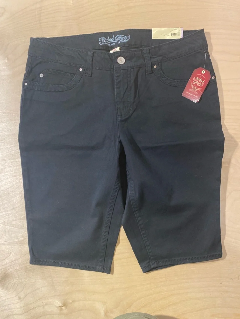 Faded Glory Black Bermuda Shorts 14 (RB)